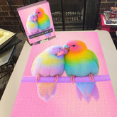 Rainbow Couple Bird Jigsaw Puzzle 1000 piĂšces